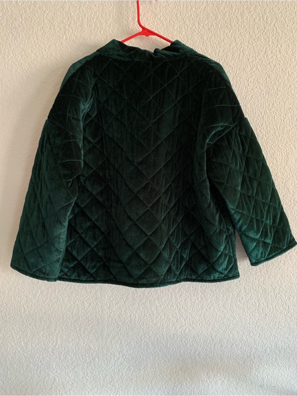 Cost Plus World Market Dark Green Quilted Velvet Jacket - Picture 2 of 2